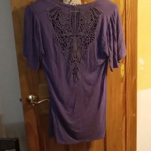 Sheer crochet back tunic